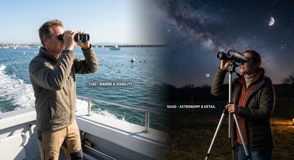 7x50 Vs 10x50 Binoculars
